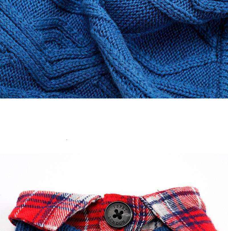 Camicia a quadri con maglioncino ricamato per cani - foto 5