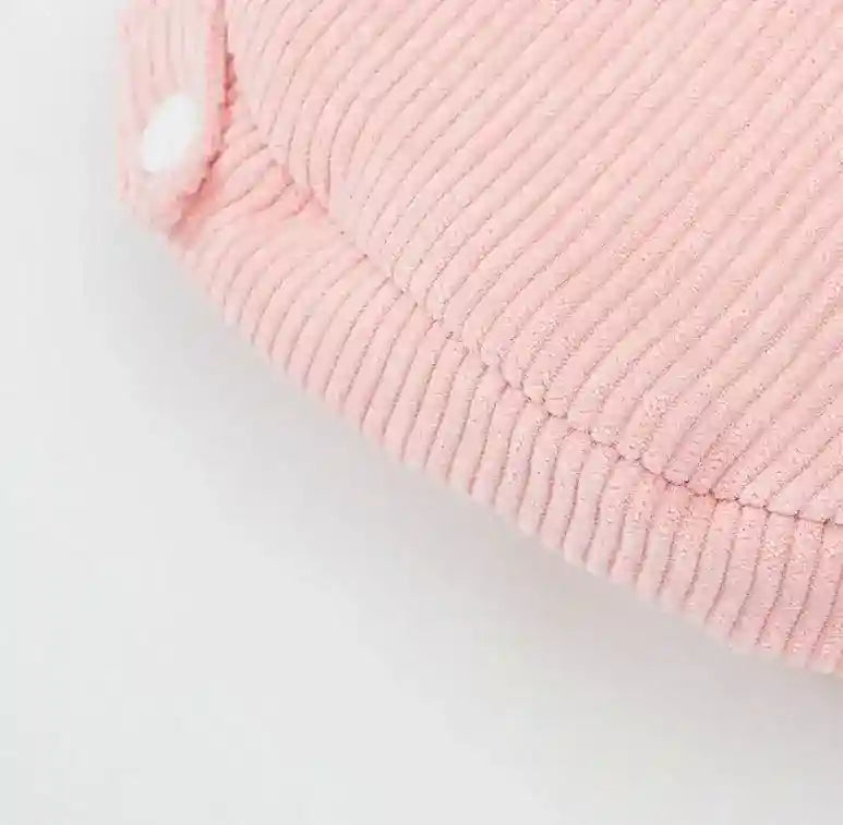 Cappottino in Velluto a Coste Smanicato Modello "Pink" – Con Stampa di Gattini Amorevoli - Dog Moda