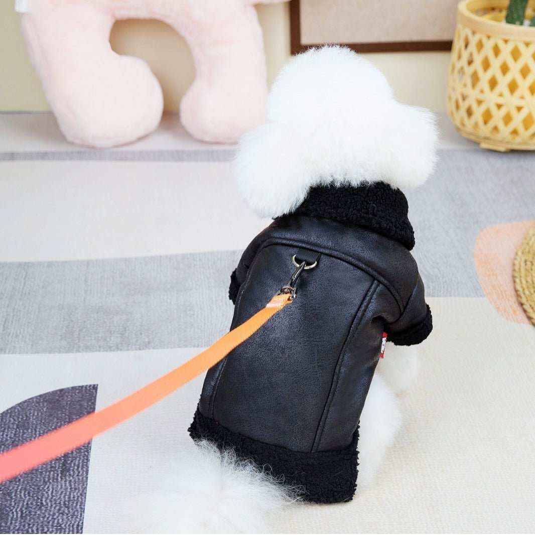 Cappottino Scamosciato per Cani "Blue Moon" con Imbottitura in Pile e Pettorina Integrata - Dog Moda