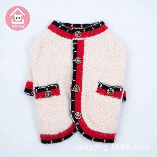 Cardigan Elegante per Cani con Taschine e Mezza Manica - Modello "Flute" - Dog Moda