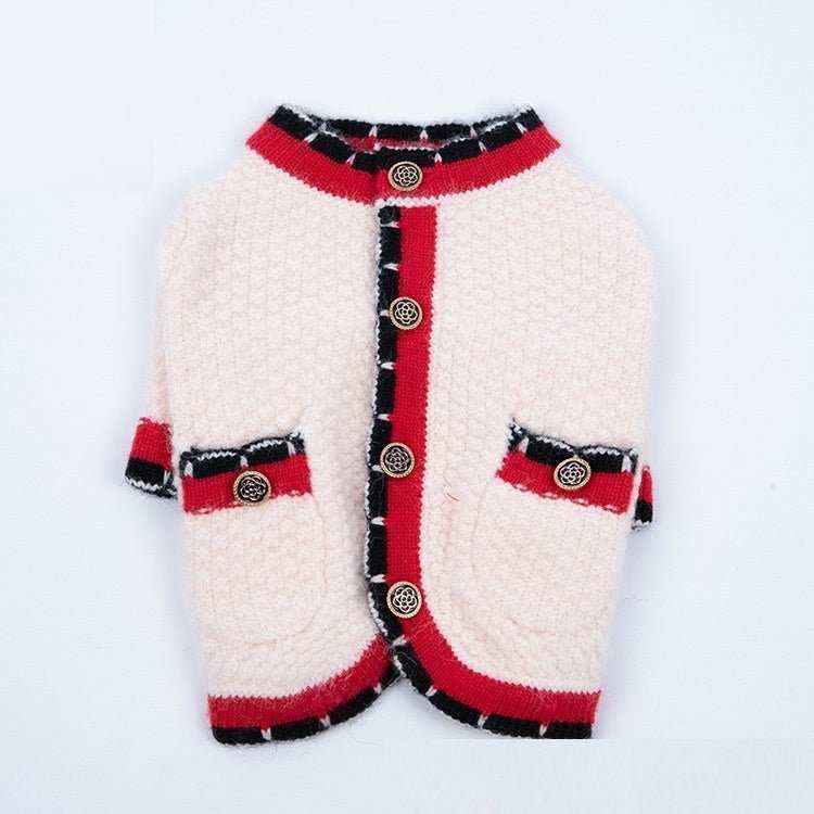 Cardigan Elegante per Cani con Taschine e Mezza Manica - Modello "Flute" - Dog Moda