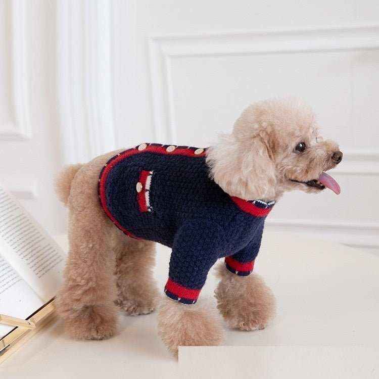 Cardigan Elegante per Cani con Taschine e Mezza Manica - Modello "Flute" - Dog Moda