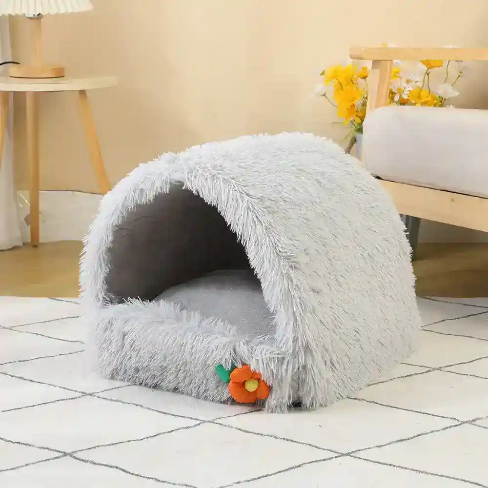 Cuccia Grotta in Pile per Gatti e Cani Piccoli – Morbida & Calda by null