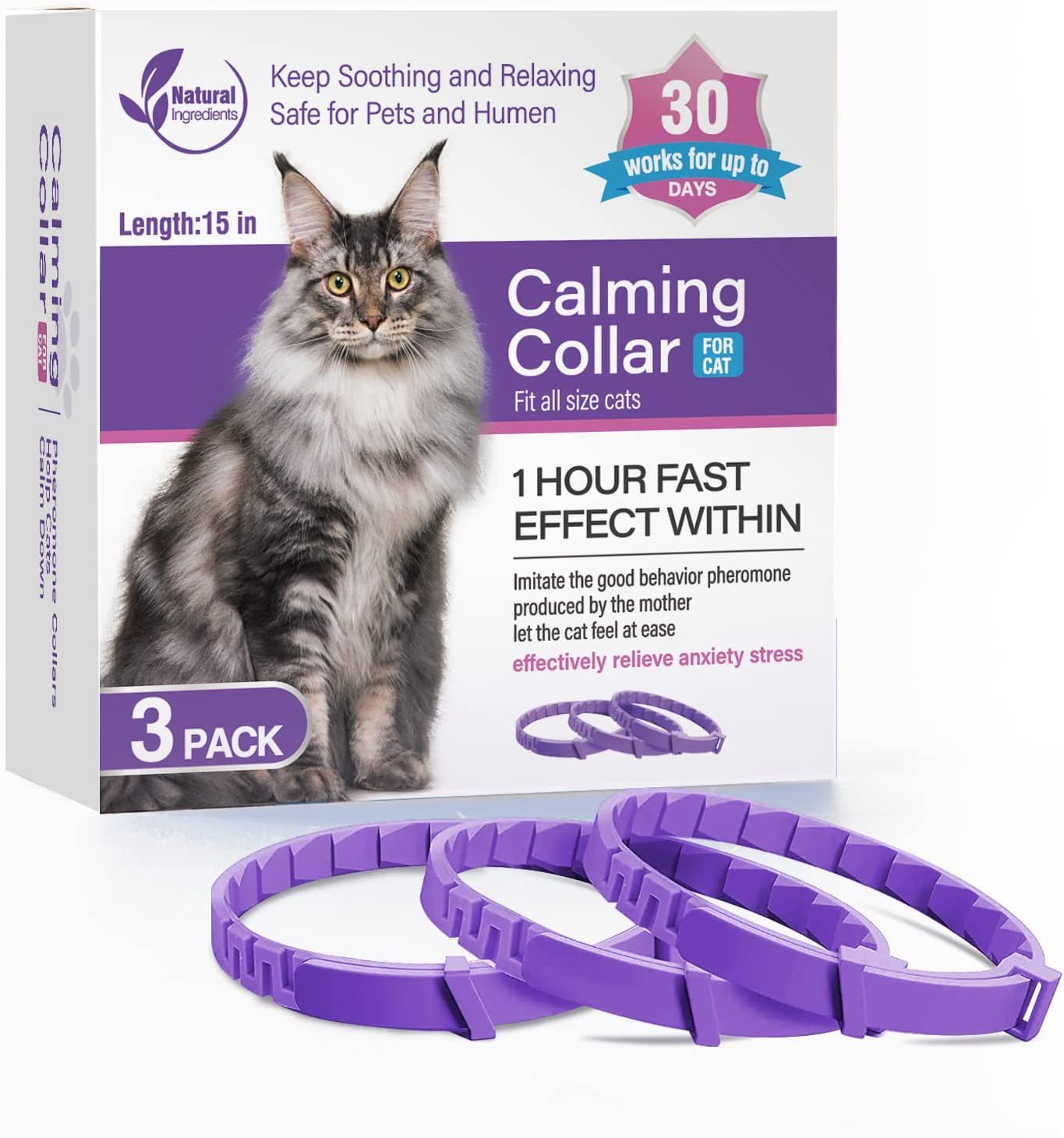 Natural Calming Collar Pet Soothing Calming Collar - Relief and Relaxation for Dogs and Cats