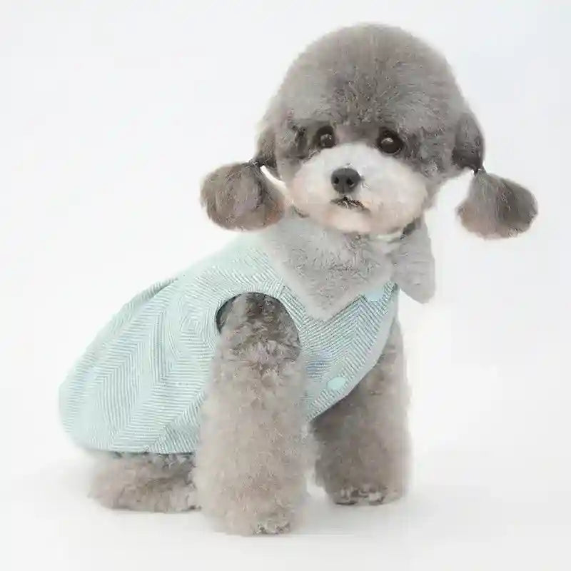 Cappottino Smanicato Vogue Pup - Righe e Pile Caldo by Dog Moda