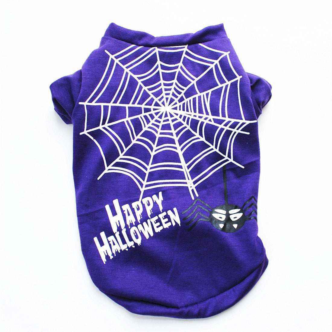 Maglietta per cani con ragnatela "Happy Halloween" by Dog Moda