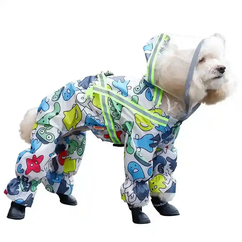 Impermeabile per Cani - Modello Travel con Protezione Totale pettorina integrata - Dog Moda