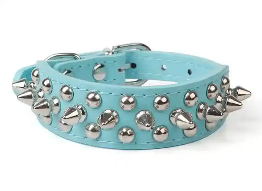 Collare per cani in pelle con borchie a punta "BlackBull" - Dog Moda