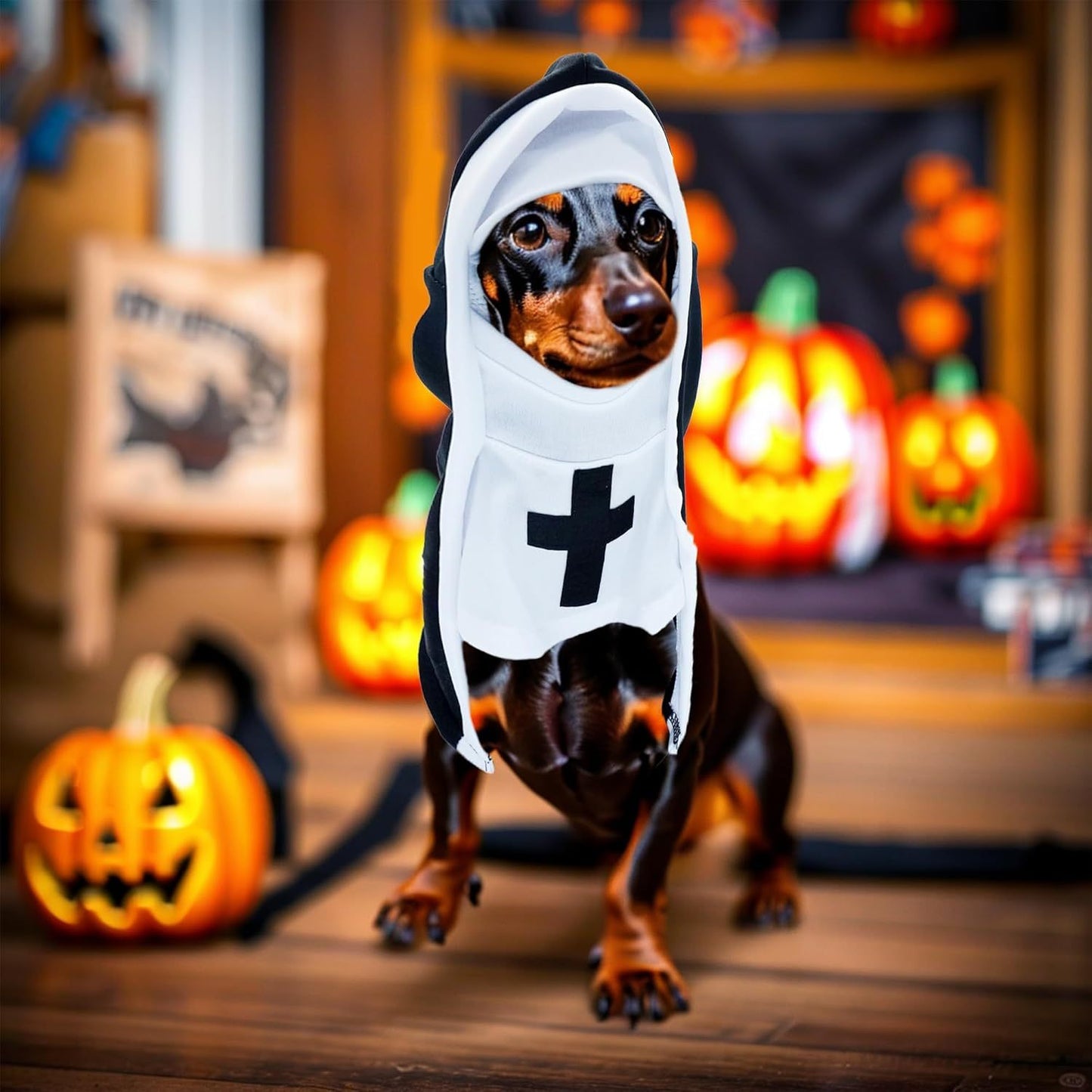 Costume da Suora per Cani e gatti - Modello "PET SHOW" Speciale Halloween - Dog Moda