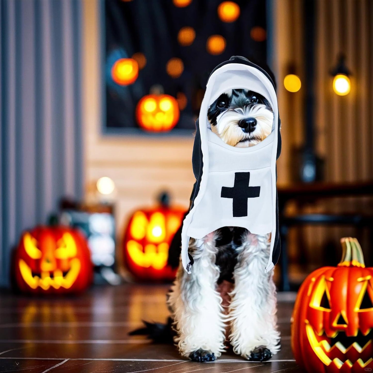 Costume da Suora per Cani e gatti - Modello "PET SHOW" Speciale Halloween - Dog Moda