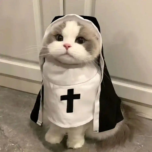 Costume da Suora per Cani e gatti - Modello "PET SHOW" Speciale Halloween - Dog Moda