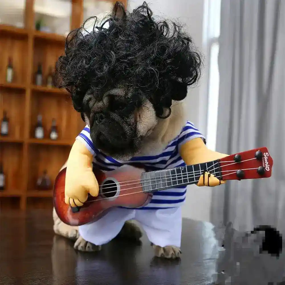Costume per cani da chitarrista per carnevale e feste - Dog Moda
