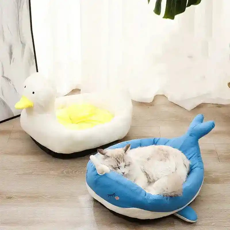 Cuccia per gatti a forma di papera o balena
