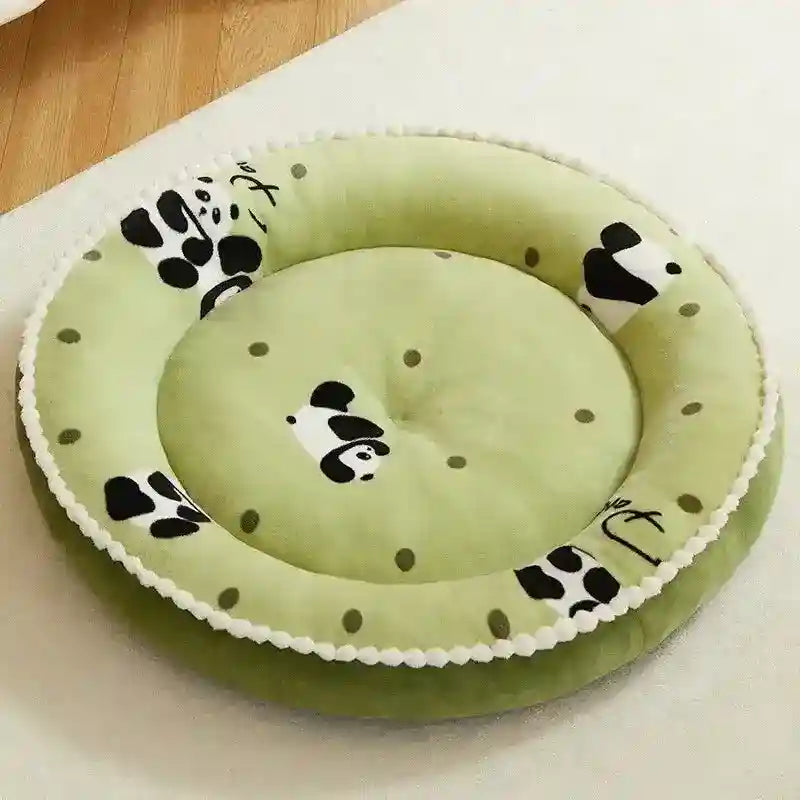 Cuccia Rotonda per Cani e Gatti con Sponda – Modelli Adorabili: Rosa Gattino e Verde Panda - Dog Moda