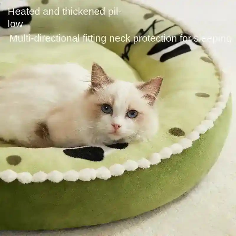 Cuccia Rotonda per Cani e Gatti con Sponda – Modelli Adorabili: Rosa Gattino e Verde Panda - Dog Moda