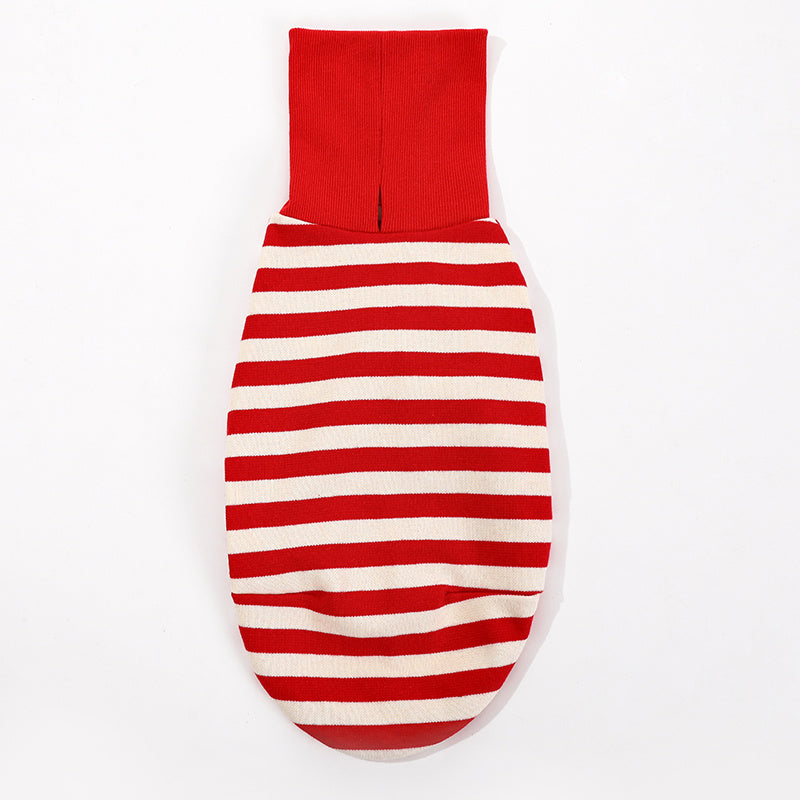 Maglia per Levrieri "Chouchou Pet" a Righe con Collo Alto Ripiegabile