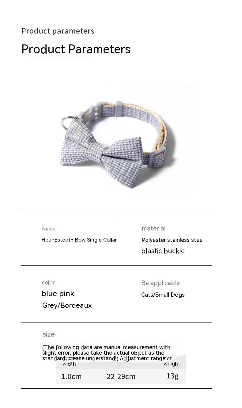Collare Elegante per Cani con Fiocco – Regolabile in 4 Colori