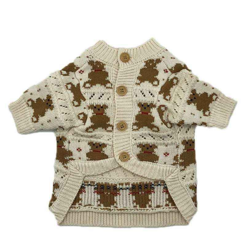 Cardigan per Pomerania Courmayeur | Ricamo Orsetti e Chiusura Elegante by Dog Moda