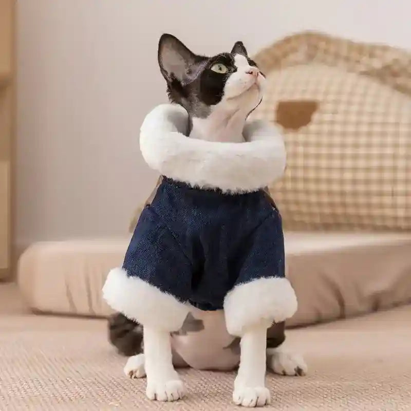 Cappotto Vault Jeans Ecopelle per Cani - Imbottito Zip by Dog Moda