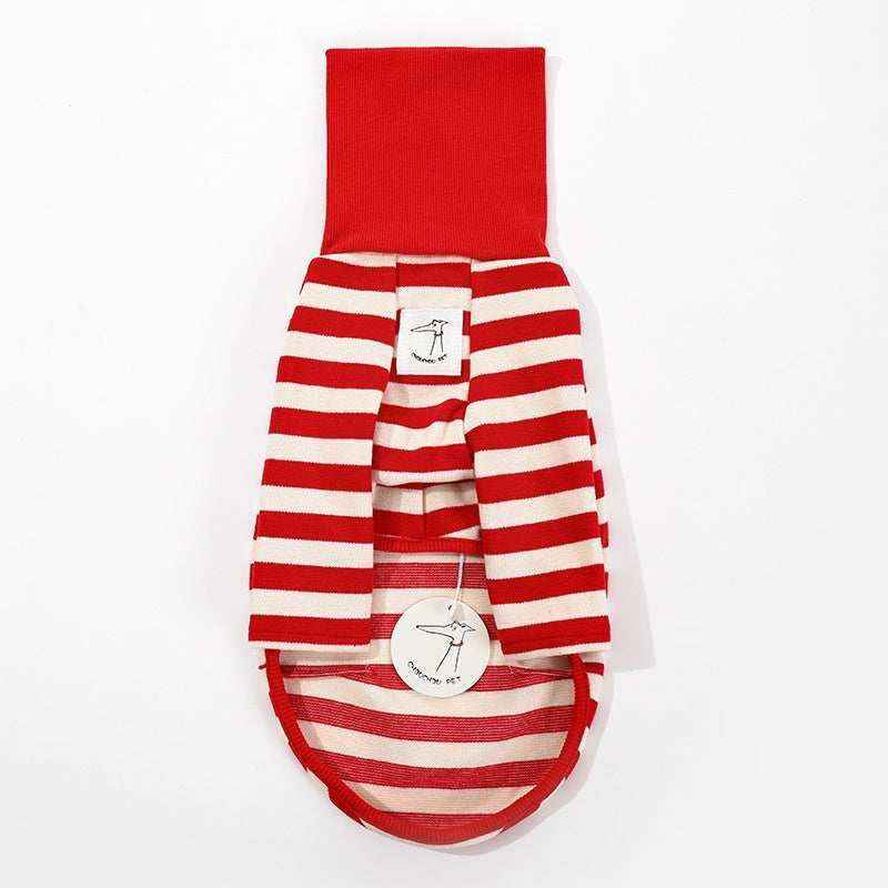 Maglia per Levrieri "Chouchou Pet" a Righe con Collo Alto Ripiegabile by Dog Moda