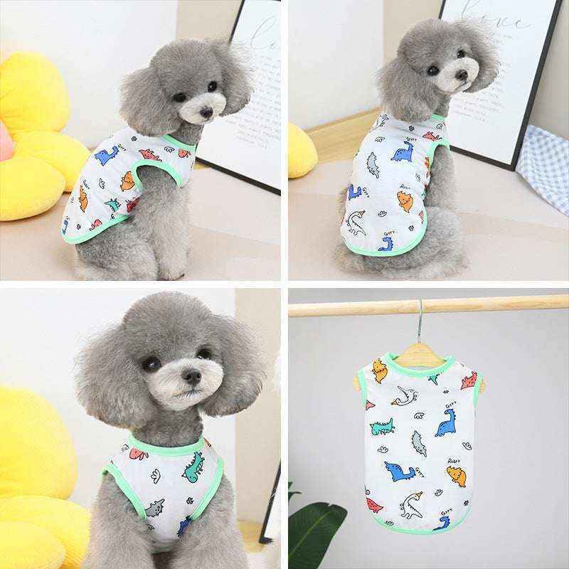 Maglia per Cani “DinoStyle” – Dinosauri Colorati e Tessuto Morbido