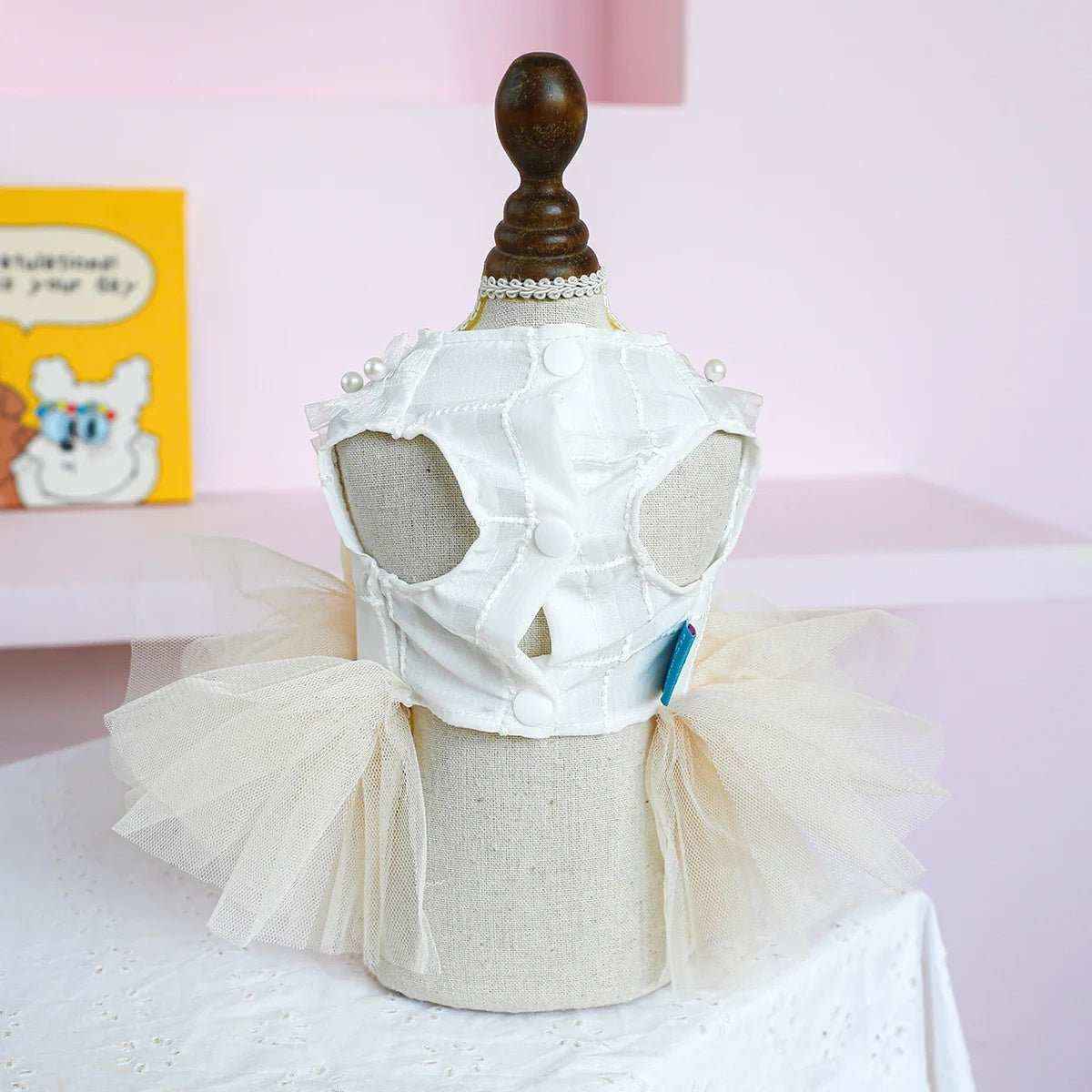Dog Clothing Tulle Tutu Skirt Chest And Back High - end Wedding Dress - Dog Moda