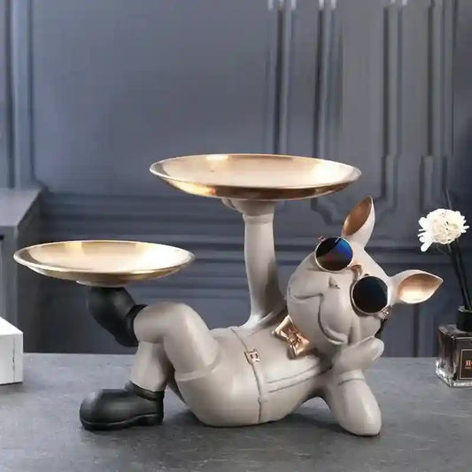 Statua Bulldog Svuotatasche Decorativo – Portachiavi e Portamonete per Ingresso | DogModa by Dog Moda