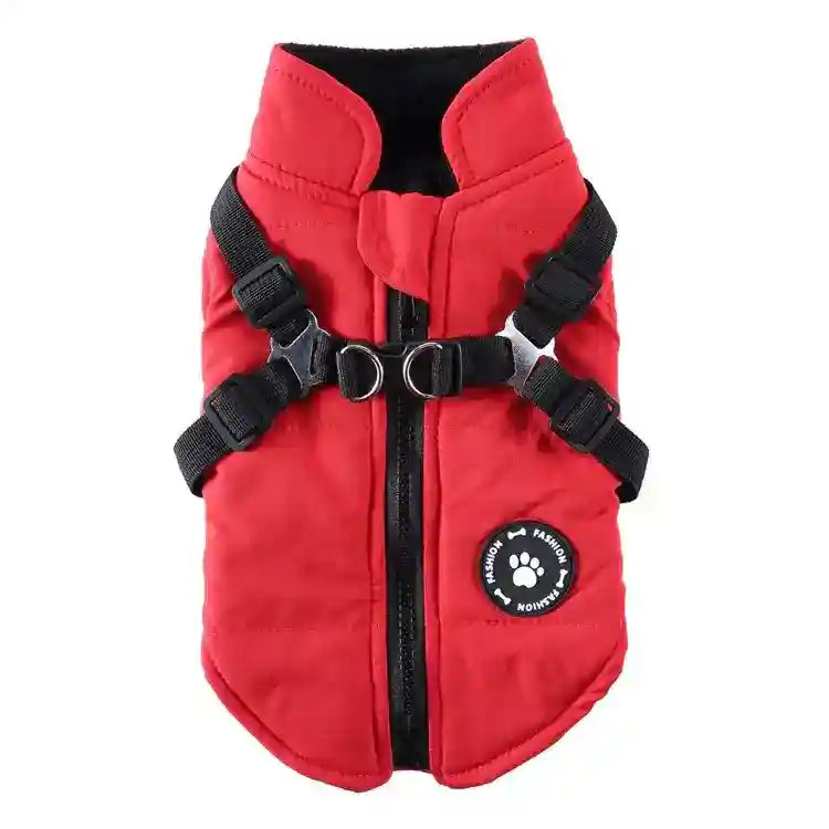 Cappotto Pettorina Integrata Cani - Pile Zip Antipioggia by null