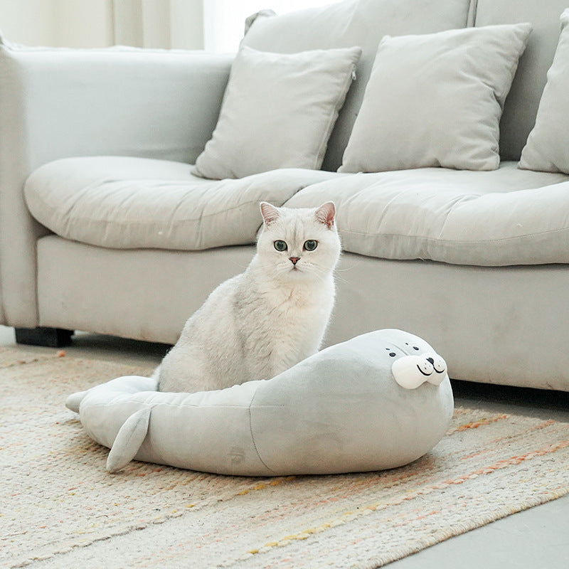 Cuccia per cani e gatti "Foca" rotonda con fondo antiscivolo