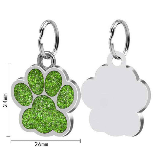 Medaglietta per Cani Personalizzata a Zampetta con Strass Colorati by Dog Moda