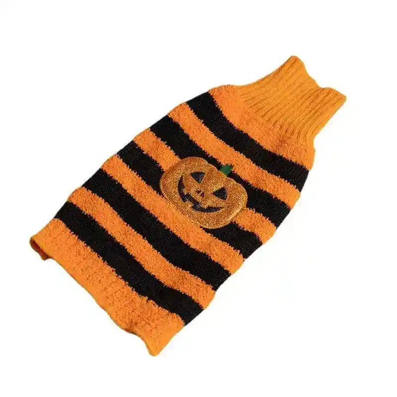 Maglioncino per Cani Halloween a Righe Arancione e Nero con Ricamo di Zucca by Innopet