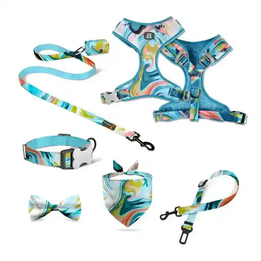 Set pettorina guinzaglio sacchettino per cani di taglia grande "Wonderland" by Dog Moda