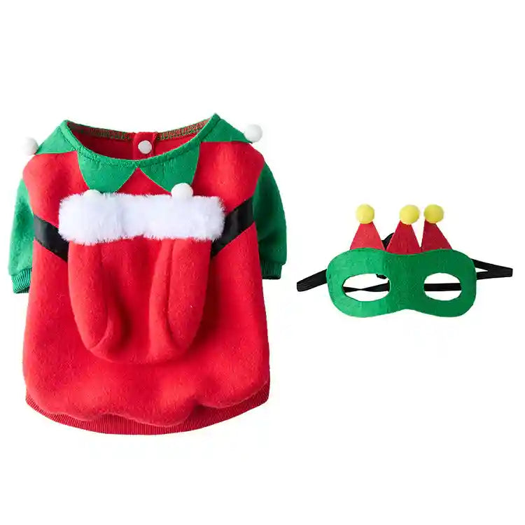 Tutina Natale Cane 4 Zampe - Pigiama Babbo Natale Verde by Dog Moda