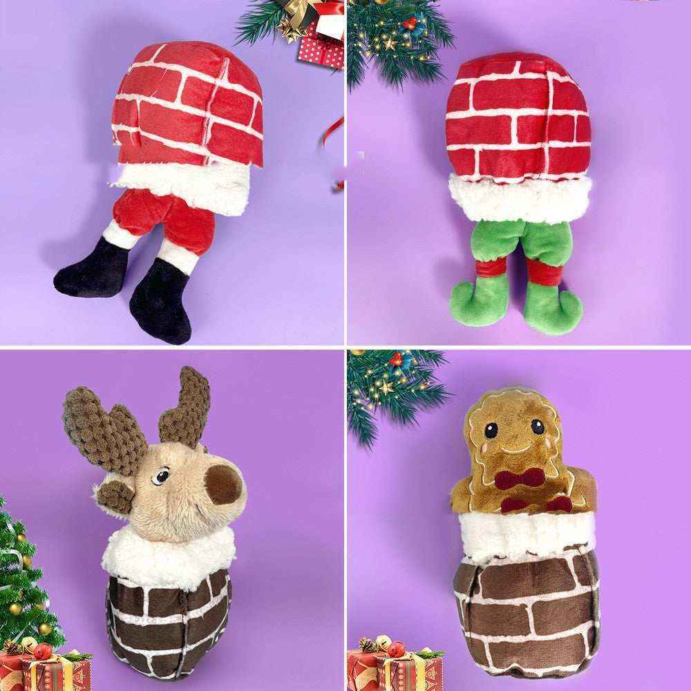 Gioco in Peluche Natalizio per Cani – Camino con Personaggi Festivi by Dog Moda