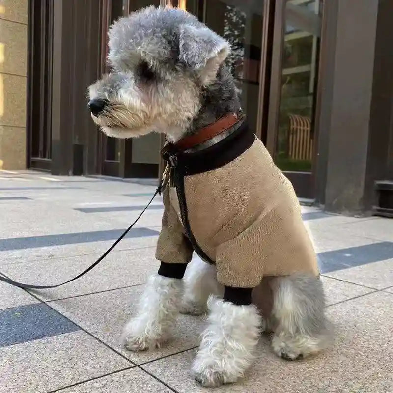 Cappotto Cani Beige Zip - Impermeabile Imbottito by Dog Moda