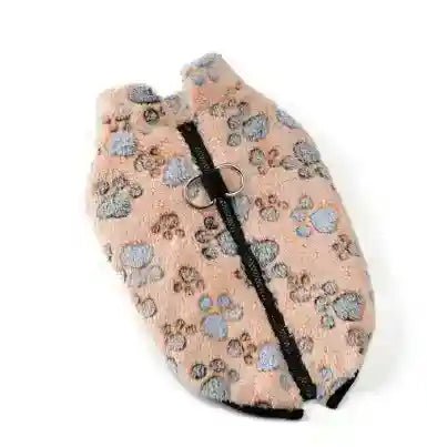 Cappotto per Cani Smanicato in Pile "Paw" con Fantasia Zampine by Dog Moda