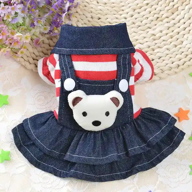 TeddyStyle - Vestitino Elegante per Cani con Salopette o Gonnellina - Dog Moda