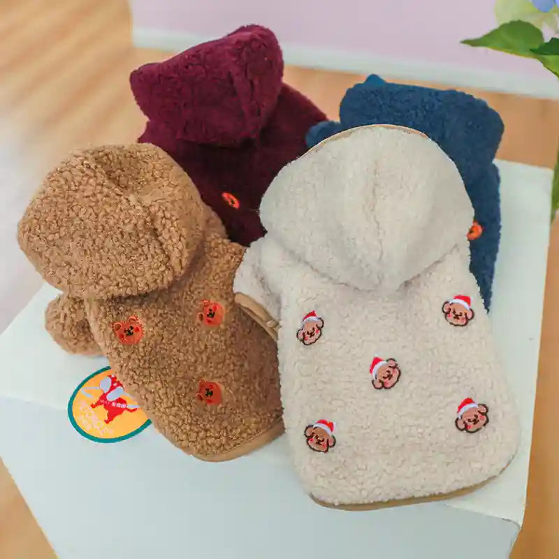 Cappotto Pile Cani Ricamo Orsetto - Caldo e Morbido by Dog Moda