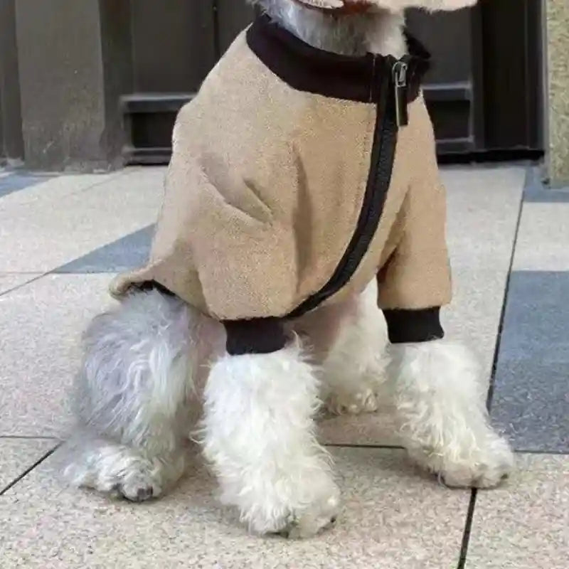 Cappotto Cani Beige Zip - Impermeabile Imbottito by Dog Moda
