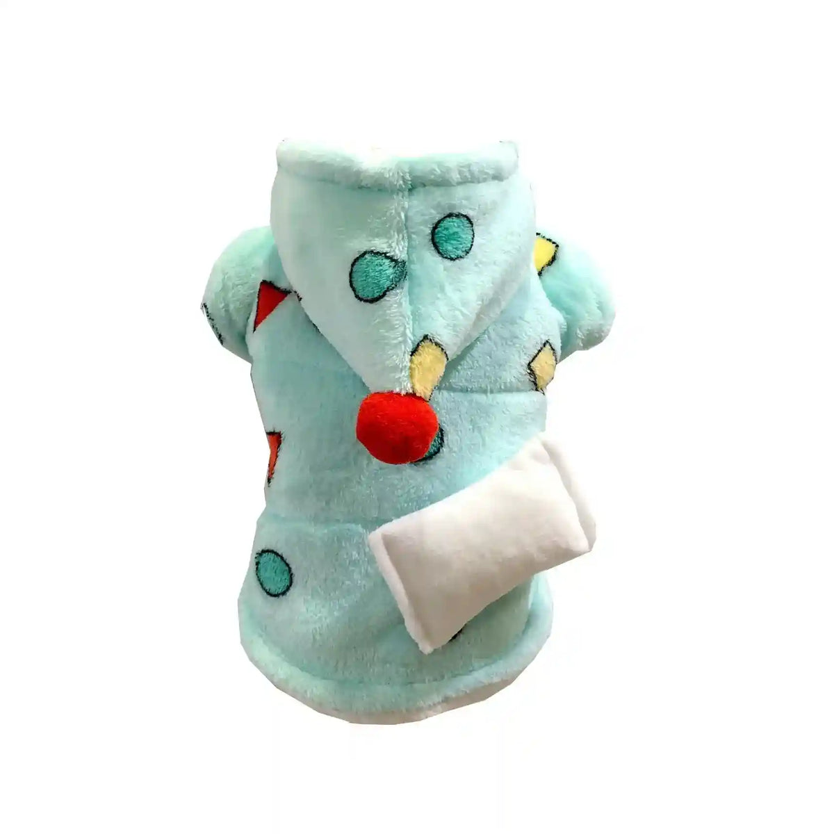 Cappottino in pile per cani con ponpon rosso "Oz" e chiusura a bottoni by Dog Moda