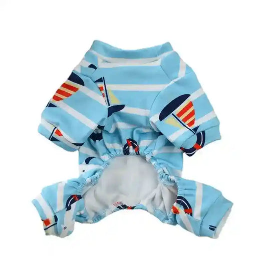 Vestito per cani elasticizzato "Santander" con barchette e salvagente by Dog Moda