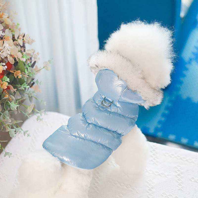 Piumino impermeabile per cani Yoga con cappuccio e pettorina