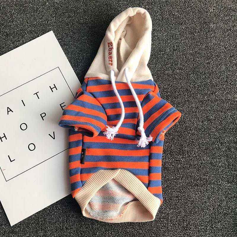 Felpa con Cappuccio "Stripe Style" – Comfort e Stile per Barboncini - Dog Moda