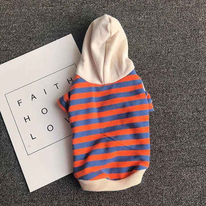 Felpa con Cappuccio "Stripe Style" – Comfort e Stile per Barboncini - Dog Moda