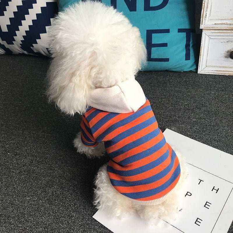 Felpa con Cappuccio "Stripe Style" – Comfort e Stile per Barboncini - Dog Moda