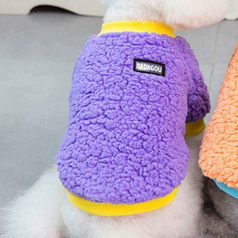 Felpa in Pile per Cani Tinta Unita - Colori Brillanti DADAGOU - Dog Moda