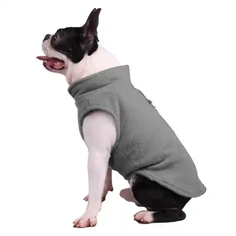 Felpa in pile smanicata per cani con anello per il guinzaglio