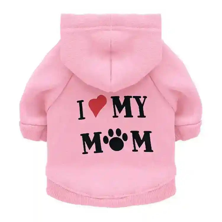 Felpa per Cani "I Love My MOM" – Perfetta per Barboncini e Chihuahua - Dog Moda