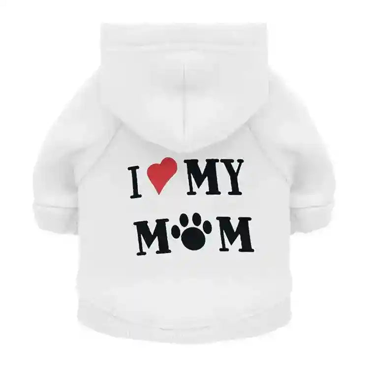 Felpa per Cani "I Love My MOM" – Perfetta per Barboncini e Chihuahua - Dog Moda