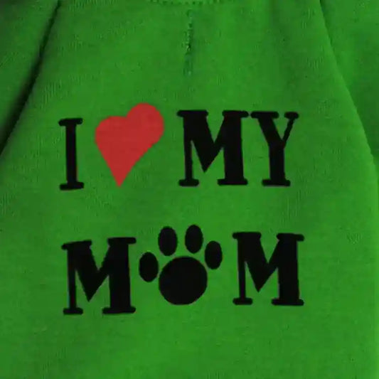 Felpa per Cani "I Love My MOM" – Perfetta per Barboncini e Chihuahua - Dog Moda